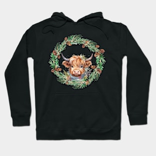 Winter Cow Wreath Hoodie